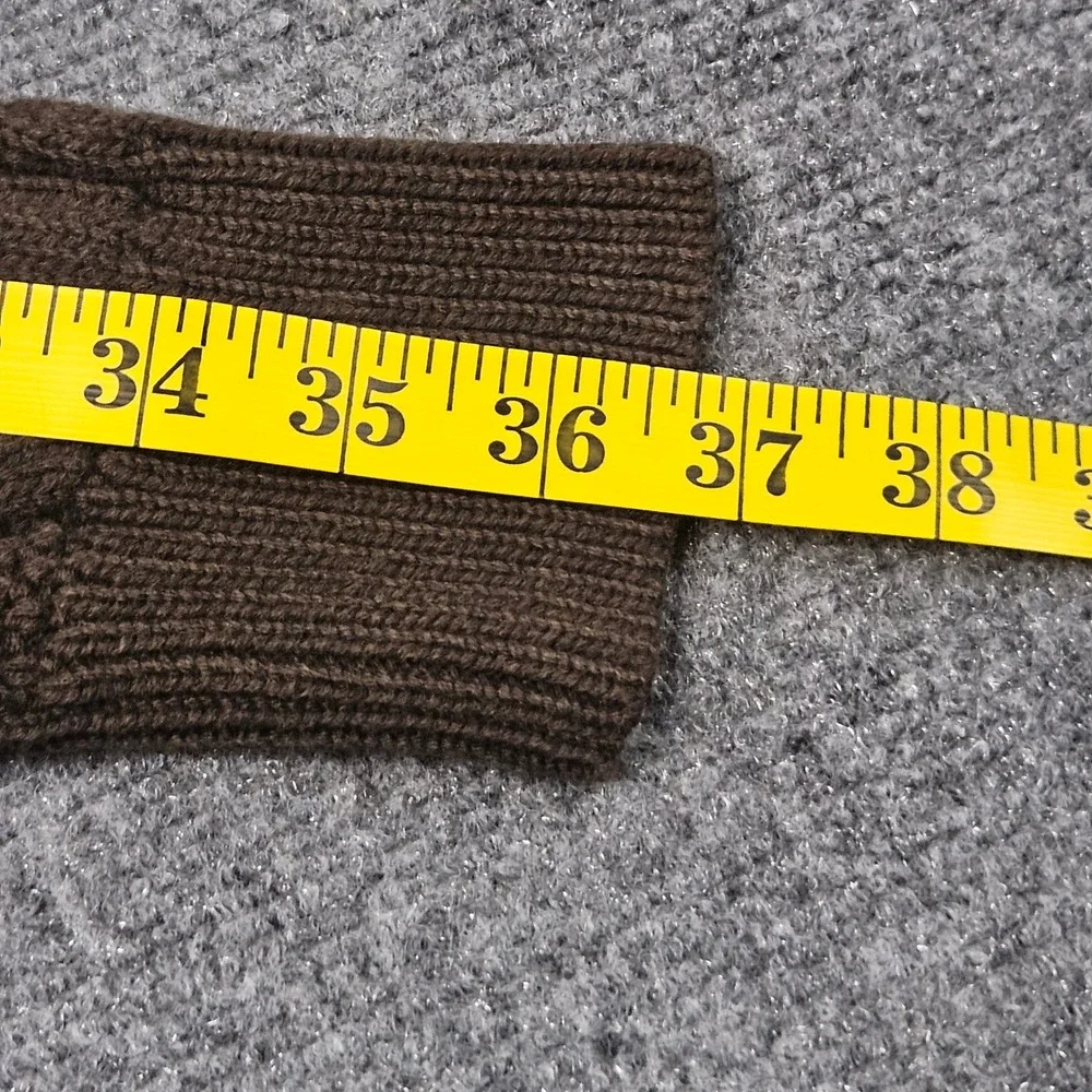 BKE Cable Knit Quarter Zip Sweater Large Brown Cotton Eclectic Grandpa Cozy‎